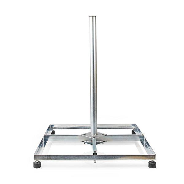 Satelliten Balkon Ständer | Mastlänge: 1.00 m | Maximale Schüsselgrösse: 90.0 cm | Bodenplattengrösse: 4 x 50 x 50 cm | Stahl | Silber - handy.ch