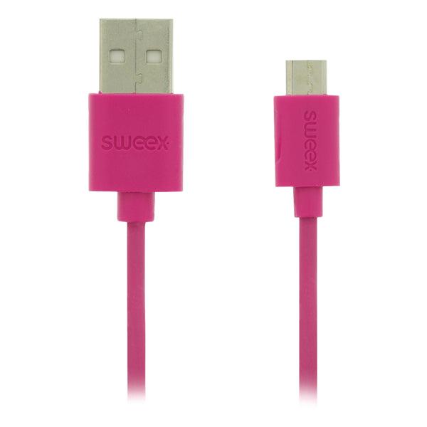 USB 2.0 Kabel USB A male - Micro-B male rund 1.00 m Rosa - handy.ch