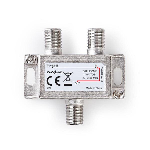 Satelliten-Splitter | 5 - 2400 MHz | 6.0 dB | Anzahl Eingänge: 1 | Anzahl der Ausgänge: 1 | Impedanz: 75 Ohm | Zink | Silber - handy.ch