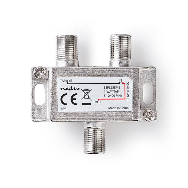 Satelliten-Splitter | 5 - 2400 MHz | 8.0 dB | Anzahl Eingänge: 2 | Anzahl der Ausgänge: 1 | Impedanz: 75 Ohm | Zink | Silber - handy.ch