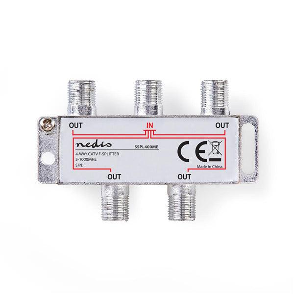 CATV-Splitter | 5 - 1000 MHz | Einführungsverlust: 8.0 dB | Anzahl der Ausgänge: 4 | 75 Ohm | Zinklegierung - handy.ch