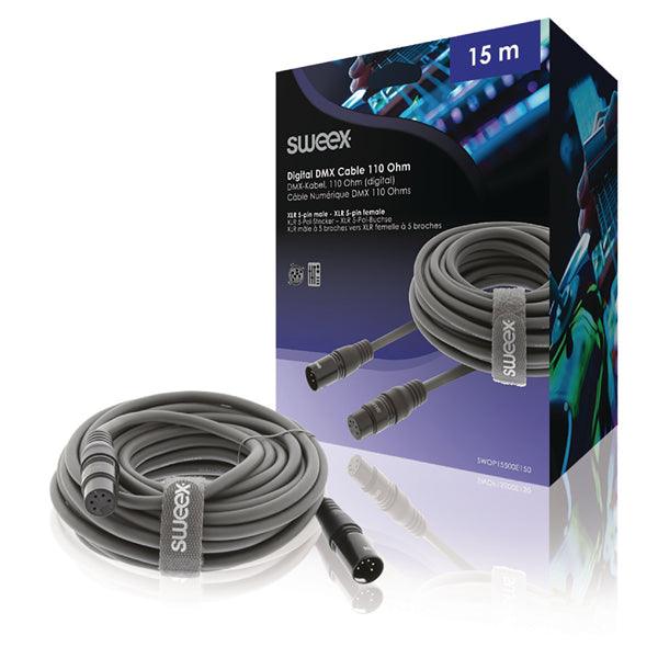XLR-Digital-Kabel Stecker XLR 5-polig - Buchse XLR 5-polig 15.0 m Dunkelgrau - handy.ch