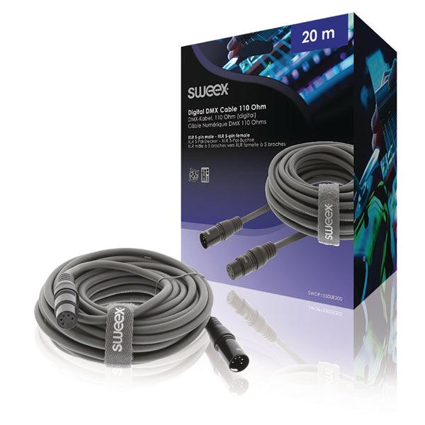 XLR-Digital-Kabel Stecker XLR 5-polig - Buchse XLR 5-polig 20.0 m Dunkelgrau - handy.ch