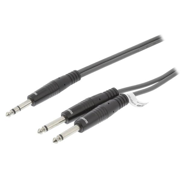 Stereo-Audiokabel 6.35 mm male - 2x 6.35 mm male 5.0 m Dunkelgrau - handy.ch