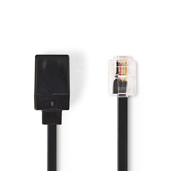 Telefon-Verlängerungskabel | RJ11 Stecker | RJ11 Buchse | 10.0 m | Kabeldesign: Flach | Kabeltyp: RJ11 | Schwarz - handy.ch