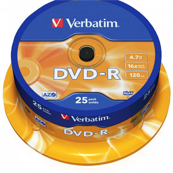 DVD-R AZO 16x 4.7GB 25 Stück Spindel Matt Silber