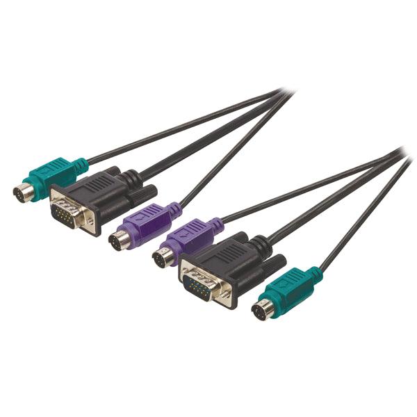 VGA-Kabel VGA male + 2x PS2 male - VGA male + 2x PS/2 male 2.00 m Schwarz - handy.ch