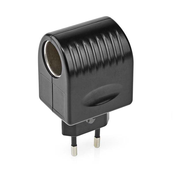 Steckdosen Adapter | Euro / Typ C (CEE 7/16) | 100 - 240 V AC 50/60 Hz | 12 V DC | 6 W | Netzstromversorgung | 0.3 A | Schwarz | Kunststoff - handy.ch